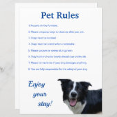 Airbnb Vrbo Petルールサインテンプレートホームフライヤー (正面/裏面)