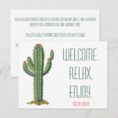 Airbnb Welcome Basket Card Personalized Cactus インビテーションポストカード (正面/裏面)