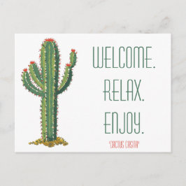 Airbnb Welcome Basket Card Personalized Cactus インビテーションポストカード