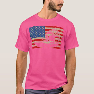 Airboat America Flag I Patriotic Airboat Captain R Tシャツ