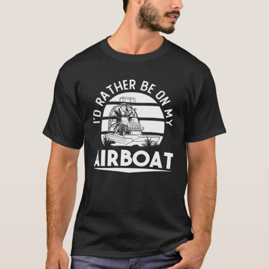 Airboat Fanboat Rc Hydroplane Racing Swamp Boat Ri Tシャツ (正面)