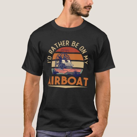 Airboat Fanboat Rc Hydroplane Racing Swamp Boat Ri Tシャツ (正面)