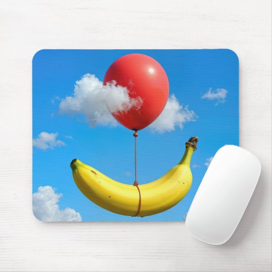Airborne Banana and Red Balloon マウスパッド (マウス)