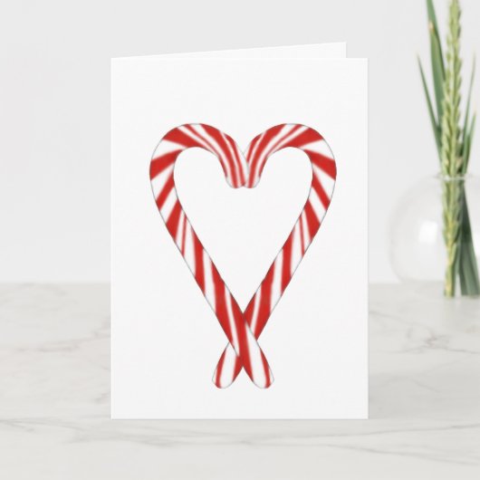Airbrushed Candy Cane Heart Christmas Card  カード (正面)