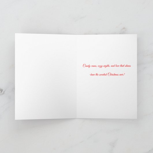 Airbrushed Candy Cane Heart Christmas Card カード (内部)