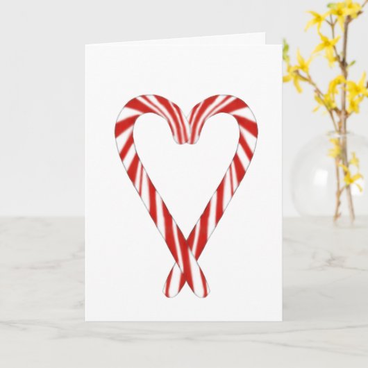 Airbrushed Candy Cane Heart Christmas Card  カード (黄色い花)