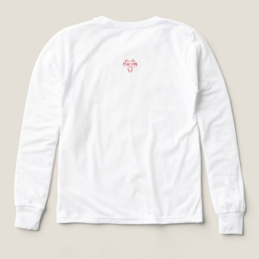 Airbrushed Candy Cane Heart Kids Long Sleeve Tee (デザイン背面)