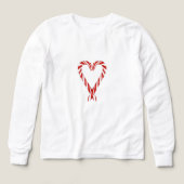 Airbrushed Candy Cane Heart Kids Long Sleeve Tee (デザイン正面)