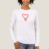 Airbrushed Candy Cane Heart Long Sleeve Tee トライブレンドＴシャツ (正面)