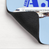 Airbus A320航空機の水色スケッチプロファイル マウスパッド (コーナー)