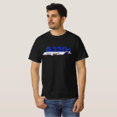 Airbus A320航空機の水色スケッチプロファイル Tシャツ (正面フル)