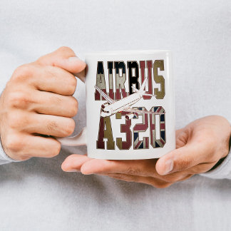 Airbus a320 Jetliner. Vintage European Flags コーヒーマグカップ