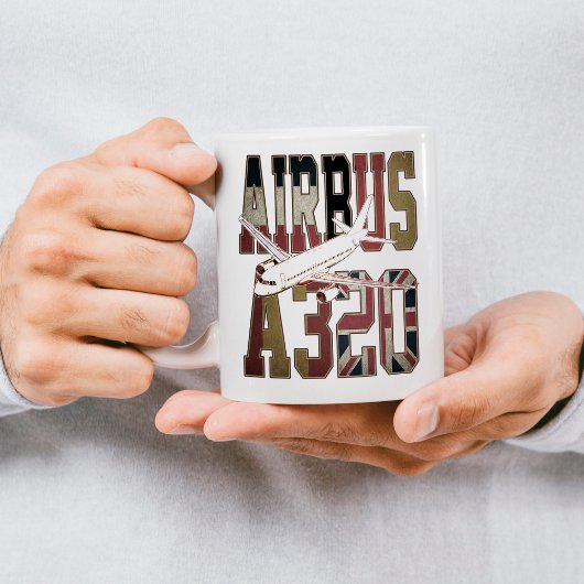 Airbus a320 Jetliner. Vintage European Flags コーヒーマグカップ