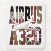 Airbus a320 Jetliner. Vintage European Flags マウスパッド (正面)