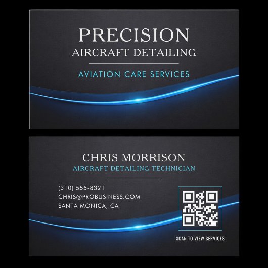 Aircraft Airplane Detailing QR Code 名刺