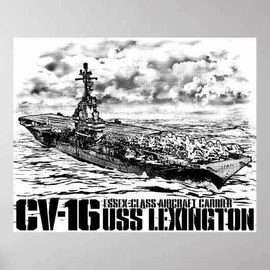 Aircraft carrier Lexington Print ポスター (正面)