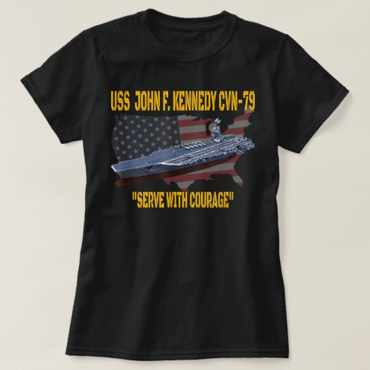 Aircraft Carrier USS John F. Kennedy CVN79 Veteran Tシャツ (デザイン正面)