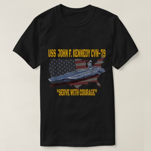 Aircraft Carrier USS John F. Kennedy CVN-79 Vetera Tシャツ (デザイン正面)