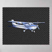 Aircraft Chrome Like Cessna Black Carbon Fiber ポスター (正面)
