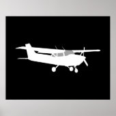 Aircraft Classic Cessna Silhouette Flying Decor ポスター (正面)