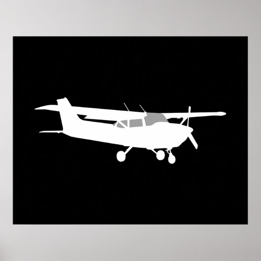 Aircraft Classic Cessna Silhouette Flying Decor ポスター (正面)