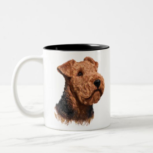 Airdale Terrier Lover Gift ツートーンマグカップ (左)