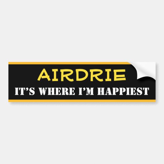 「AIRDRIE」「IT'S WHERE I'M HAPPIES」（カナダ） バンパーステッカー (正面)