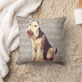 Airedaleテリアのイラストレーションの枕 クッション (ブランケット)