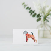 Airedaleテリアのパッチワークペット名刺 名刺 (スタンド正面)