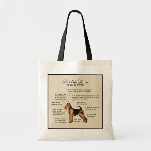 Airedaleテリアの図表のトートバック トートバッグ (正面)