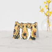 Airedaleテリアの恋人 カード (黄色い花)