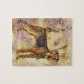 Airedaleテリアの混合メディアのデジタル芸術 ジグソーパズル (横)