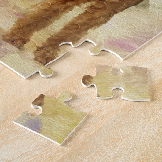 Airedaleテリアの混合メディアのデジタル芸術 ジグソーパズル (側面)