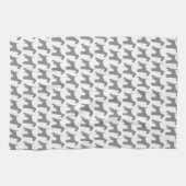 Airedaleテリアはパターンのシルエットを描きます キッチンタオル (横)