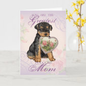 Airedaleハートママ カード (黄色い花)