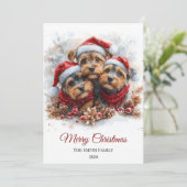 Airedale水色のクリスマスミニマル シーズンカード (スタンド正面)