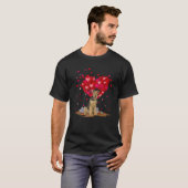 Airedale犬の恋人のハートシェイプAiredaleバレンタイン Tシャツ (正面フル)