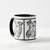 Airedale犬の落書き マグカップ (正面左)