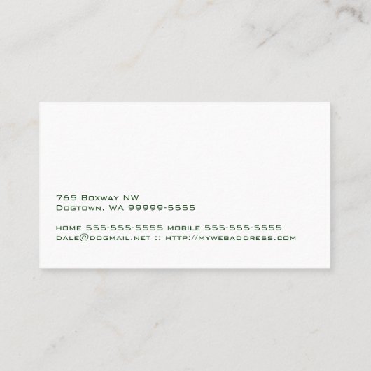 Airedale犬ビジネス 名刺 (裏面)