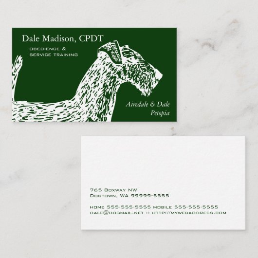 Airedale犬ビジネス 名刺 (正面/裏面)