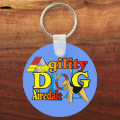 Airedale_アジリティのギフト キーホルダー (正面)