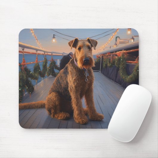 Airedale Christmas Cruise: Pawsome Holiday Delight マウスパッド (マウス)