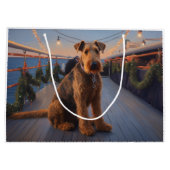 Airedale Christmas Cruise: Pawsome Holiday Delight ラージペーパーバッグ (裏面)