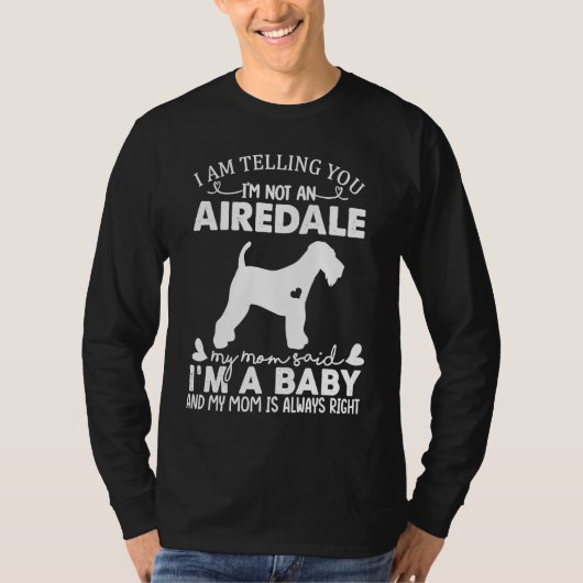 Airedale Dog For Women Mom Mama Baby Dog Tシャツ (正面)