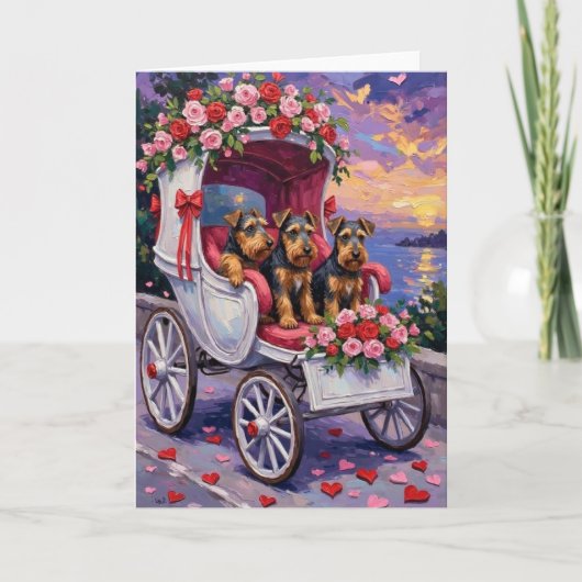 Airedale Dog Valentine's Day  カード (正面)
