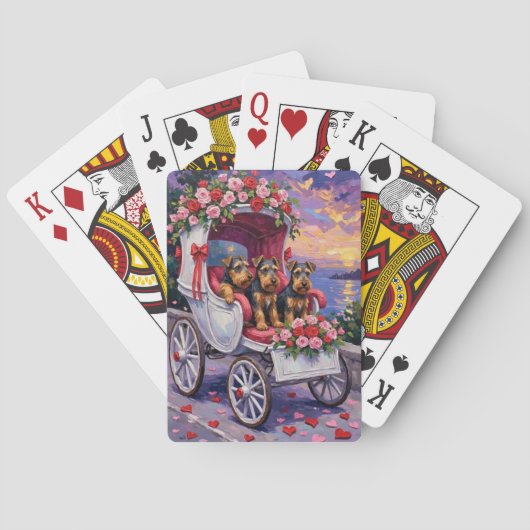 Airedale Dog Valentine's Day  トランプ (裏面)