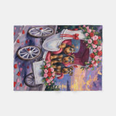 Airedale Dog Valentine's Day  フリースブランケット (正面(横))