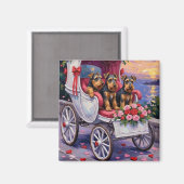 Airedale Dog Valentine's Day マグネット (正面/裏面)