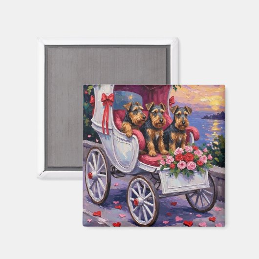 Airedale Dog Valentine's Day  マグネット (正面/裏面)