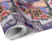 Airedale Dog Valentine's Day  ラッピングペーパー (ロールコーナー)